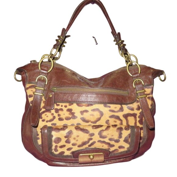 Coach 2012 Legacy Kristin Pinnacle Haircalf Ocelot Leather Laila Satchel #19956 - Picture 1 of 12